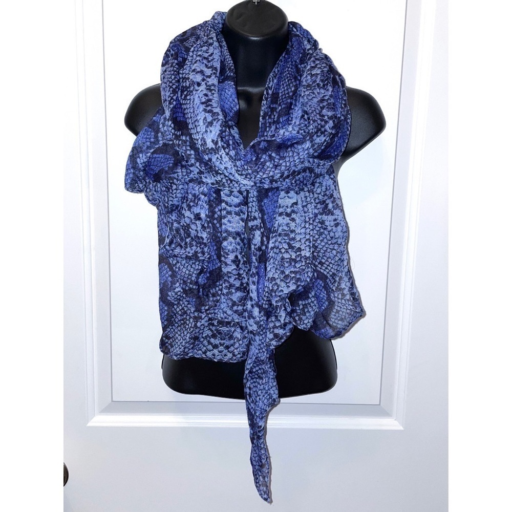 Blue snakeskin scarf